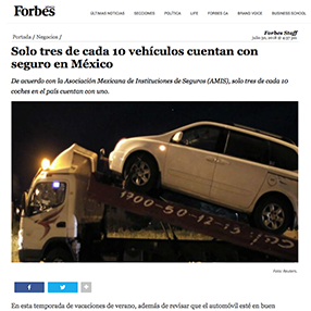 Seguro por kilometro - Forbes - Sólo 3 de cada 10 vehículos cuentan con seguro en México. 